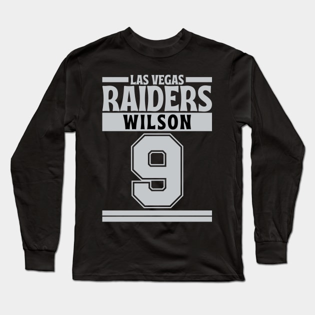 Las Vegas Raiders Wilson 9 Edition 3 Long Sleeve T-Shirt by Astronaut.co